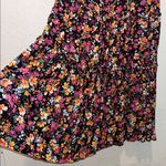 vintage floral skirt with vibrant colors on a black background long modest Photo 5