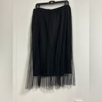 Truly 4 You Women's Casual Black Pleated Tulle Skirt NWOT Size L Photo 3