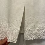 Lafayette 148 New York White Linen Hand Embellished Skirt, NWT Size 4P Photo 3