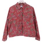 Christopher & Banks Vtg 90s Floral Button Down Shirt Jacket Womens Shacket Western Stretch Size L Photo 0