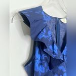 Kate Spade New York Blue Hibiscus Ruffle Neck Sleeveless Cotton Blouse Size 2 Photo 8