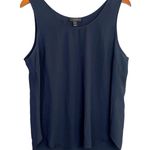 J.Crew Sleeveless Scoop Neck Tank Top Semi Sheer Lightweight 12 Navy Blue #3784 Photo 0