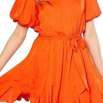 Ruffled Hem Dress Orange Photo 0