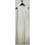 Mango  Sleeveless Tweed Jumpsuit in Cream Size Small Photo 2