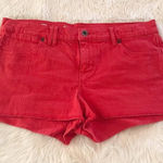 Madewell Red Denim Jean Cutoff Low Rise Shorts Distressed Daisy Dukes Size 29 Photo 0