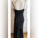 Dress Barn Vintage 90s Y2K Cowl Neck Beaded Dress Asymmetrical Floral Size 10 Black Photo 7