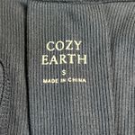 Cozy Earth Navy Blue Ribbed Tencel Bamboo Blend Short Sleeve Tunic Dress Size S Photo 2