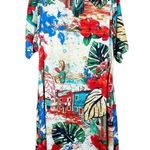 Orientique Naturally Australian Dress Size Large Red Floral A Photo 1