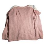 Vtg 1990s Golden Touch Blush Pink Floral Knit Fringe Trim Button Up Cardigan 18W Photo 1