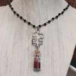 Puzzle Piece Red Glitter Wish Necklace Photo 0