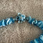 Amazing Vintage Necklace Signed Hong Kong W Assorted / Flower Petal Blue Beads Photo 5