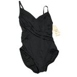 Coco reef  Contours One Piece Swimsuit Wrap Mesh Panels V Neck Black 10/34C/D Photo 2