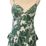 Carey Dress Floral Print Green White Mini Spaghetti Strap Ruffle Tie Back Size L Size L Photo 0