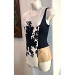 Bailey44 NWOT Zimbabwe top. Mint! Floral Silk, Knit And vegan Leather Photo 4