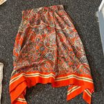 H&M  Orange Paisley A-Line Skirt Photo 5