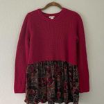 Westbound Burgundy Paisley Sweater BOHO Top Photo 4