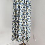 Vintage Handmade White Blue Floral Midi Dress V Photo 8