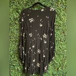 Free People  - Black Jasmine Embroidered Floral Bell Sleeve Boho Dress  - Size 6 Photo 8