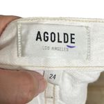 AGOLDE  Riley High Rise Straight Crop Jeans Veil White Distressed Womens Size 24 Photo 5