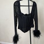 House Of CB HOUSE OF CB 'Stella' Black Mesh Trimmed Corset NWOT Size Small Photo 7