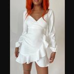 Princess Polly  Josephina White Faux Wrap Long Sleeve Mini Dress 0 Photo 0