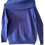 Banana Republic Women’s Blue Off Shoulder Cowl Neck Knit Sweater Size L Photo 1