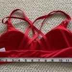 Athleta NEW South Swell Bikini Top Size Small Padded Sporty Strappy Red A/C NWT Photo 9