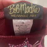 Bob Mackie  Burgundy Sweater‎ with Cat Design Photo 1