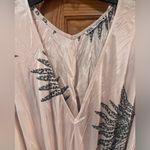 ZARA Wrinkled Effect Printed Satin Maxi Dress in Ecru & Sage Green Size Medium Photo 11