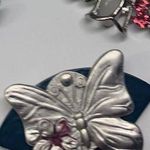 Lot Of 4 Pretty Spring / Flower / Butterfly Mix Some Rhinestone Brooch Pins Photo 6