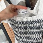 En Saison smocked shay top ruffles tiered flutter poplin square neck babydoll White Photo 2