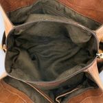 Fossil Brown Leather Reptile Crocodile 3 Section Zip Snap Large Shoulder Bag Photo 7