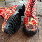 Laura Ashley Aerosoles Aware x  Shelton Quilted Combat Boot Red Velvet Floral Photo 5