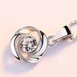 1 Carat Round Bezel Moissanite 925 Sterling Silver Necklace Photo 1