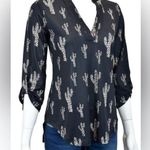 NWT Cowgirl Hardware 3/4 Sleeve Black Leopard Cactus Top Size XL Photo 0