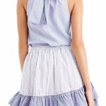 J.Crew New Cocktail Stripe Ruffle Skirt Womens Size 8 Aline Elastic Waist Photo 3