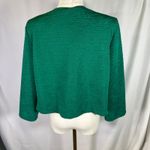 Ny Collection Emerald Green Textured Button Front Jacket Size 14 Career New Photo 6
