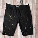 Uncut Denim Co . Y2K Painted Black 12" Knee Length Denim Shorts sz 34 NWT Photo 0
