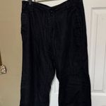 Ralph Lauren Lauren  100% Linen Black Chinos Pants Size 12 Petite Photo 0