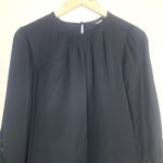 EXPRESS Black Balloon Sleeve Top Medium Women's Embroidered Floral Sleeve Boho Photo 1