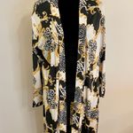 Boohoo Black Gold Chain Print Long Sleeve Kimono Jacket Size Large BRAND NEW Photo 0