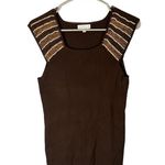 Joseph A . Brown Short Cap Sleeve Beaded Square Neck Dressy Blouse Women Sz S Photo 0