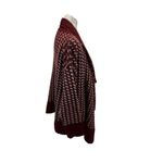 Romeo + Juliet Couture Women's Burgundy Geometric Cardigan Sweater M Photo 2