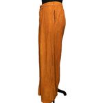 Savannah Morrow Copper Brown Wide Leg Pants SMALL Slouchy Crinkle Designer $420 Photo 6