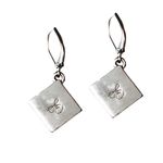 Sam Edelman NEW - Chic Edgy Silver Gunmetal Dangle Geometric Pyramid Rhinestone Earrings Photo 1