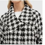 NWT NVLT Women's Cape Jacket with Lantern Sleeves Plaid Houndstooth Black White Size L Photo 5