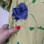 Vintage 90s First Focus Green Button Front Floral Midi Dress 9/10 Size M Photo 1