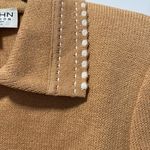 St. John  Collection size 2 the Ultima Zip Jacket Cardigan Tan White Collared Photo 4
