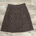 H&M 2 Tone Brown Paisley/Floral Print Pleated 100% Cotton Zip Side Skirt Size 6 Photo 4