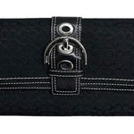 Coach Hampton Signature Black Buckle Wallet With Insert Tri-Fold Photo 0